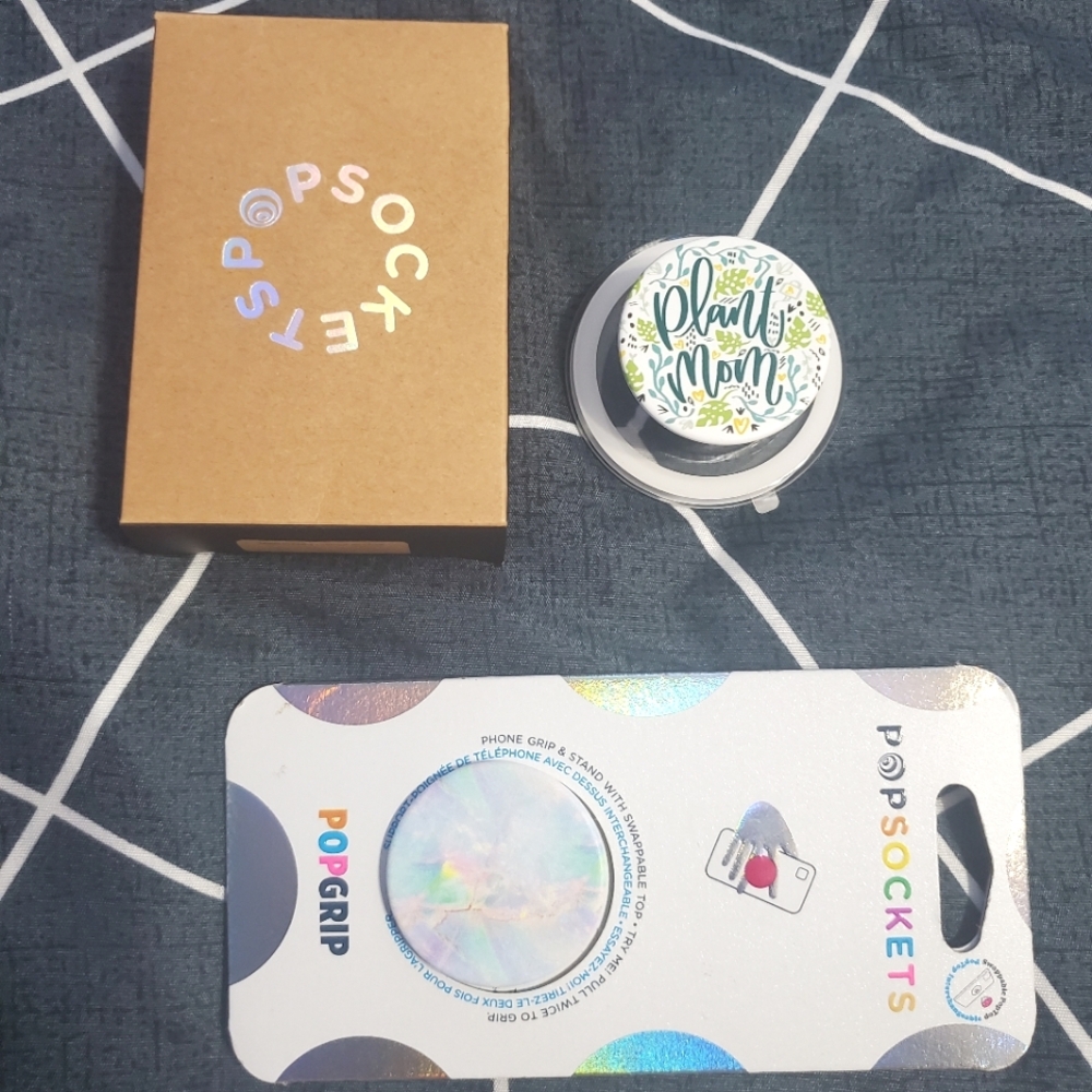 NEW Lot of 2: Popsocket - Plant Mom AND Pastel Blue Marble